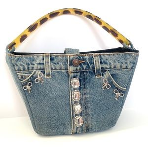 Denim bling purse